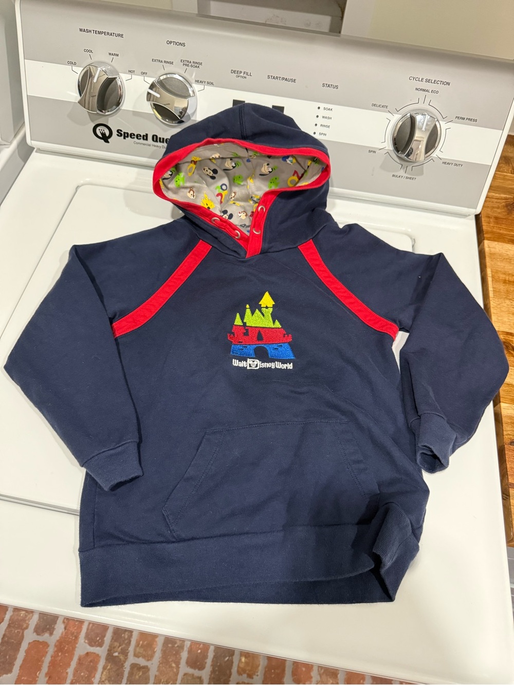 Disney World Navy Hoodie with Colorful Ship Graphic